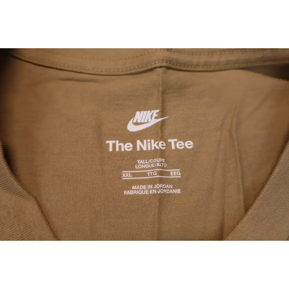 NEW Nike Sportswear Club Men's Tan Short Sleeve Crew Neck T Shirt Tee XXL Tall